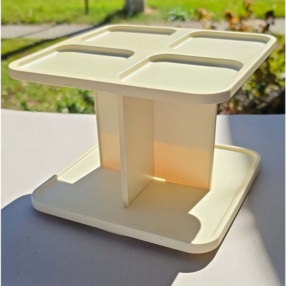 Vintage Tupperware Modular Mates Spice Carousel Rack Set 24 Containers Blue Lids - Picture 2 of 8